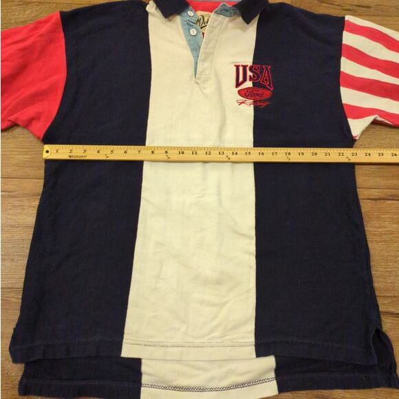 VTG Dehen Ford USA Men's Medium / Large Button Up Shirt Colorblock America Y2K - Picture 6 of 12